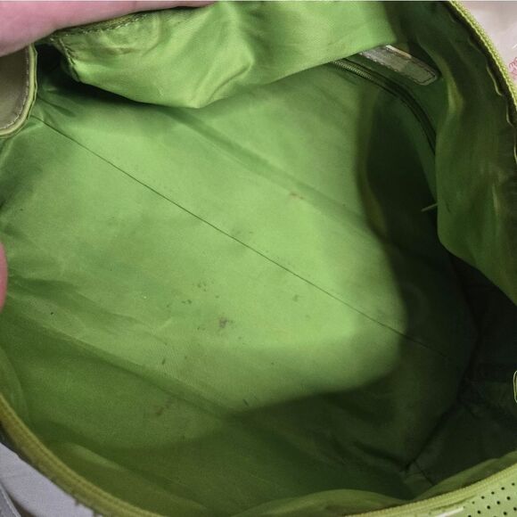 VINTAGE Y2K two tone retro barrel crossbody shoulder east west bag purse - Picture 6 of 11